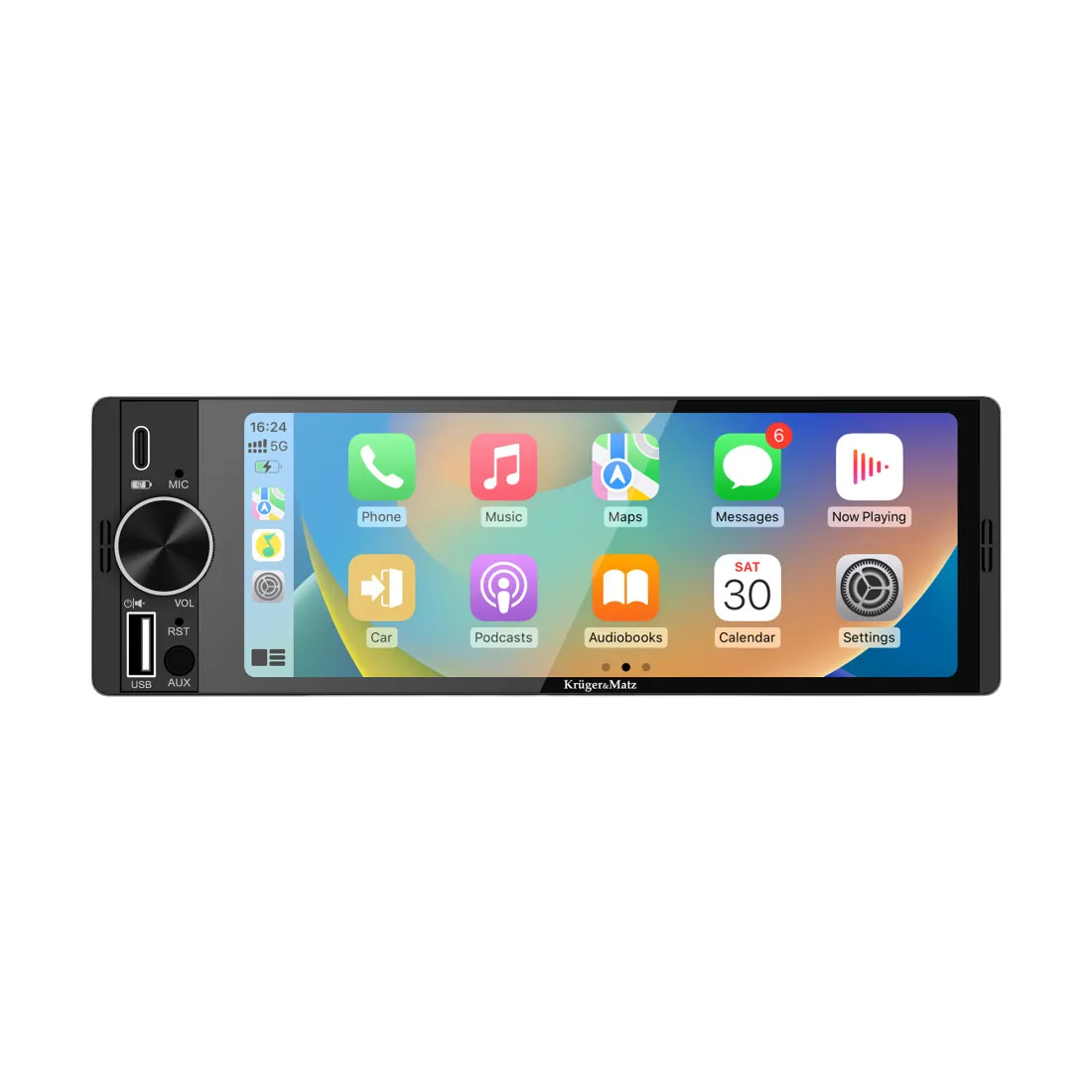 Player Auto 1 din 4X60W Carplay Androidauto Kruger&Matz