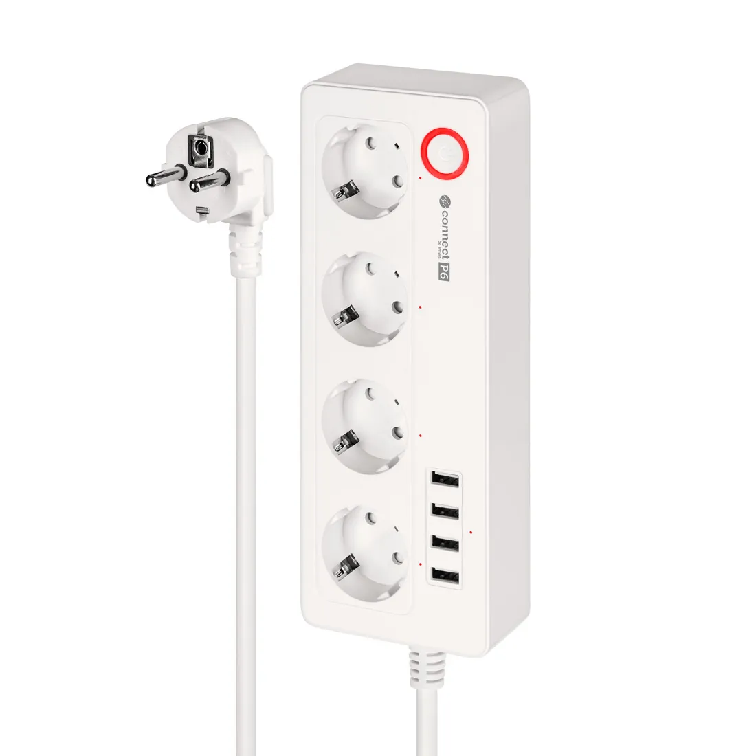 Prelungitor Smart 4 Prize Schuko 4 USB Connect P6 Tuya