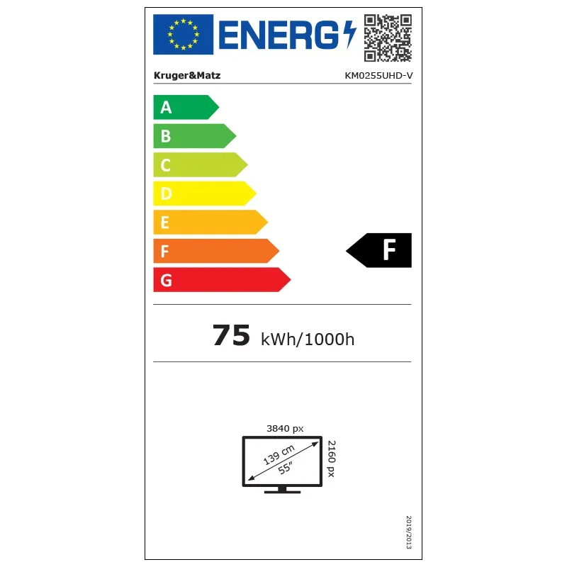 TV Ultrahd 4K 55 Inch 140CM Smart Vidaa Kruger&Matz