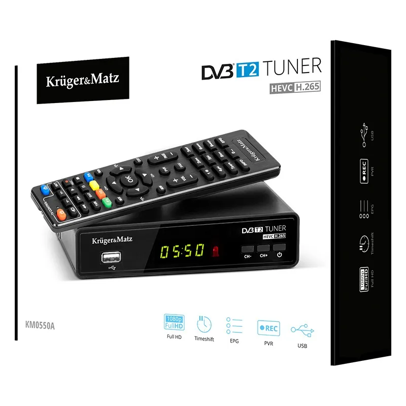 Tuner DVB-T2 H.265 HEVC Kruger&Matz