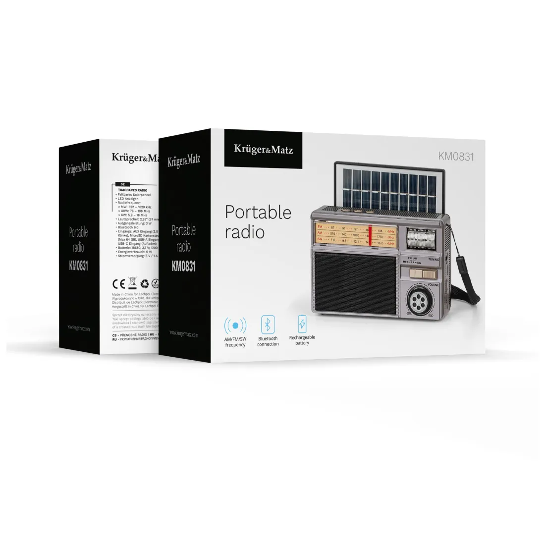 Radio Portabil Analog Incarcare Solara Kruger&Matz