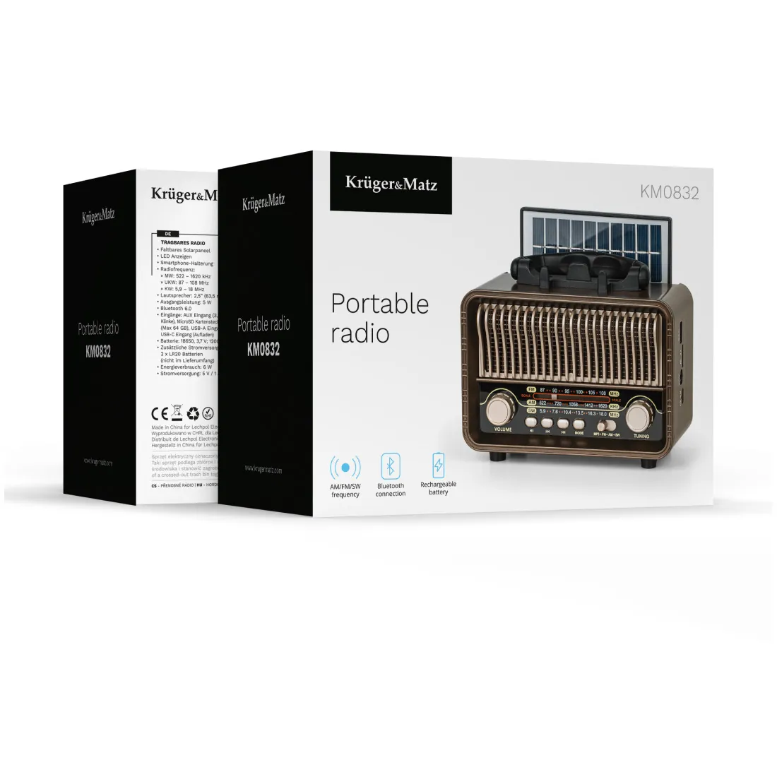 Radio Portabil Analog Incarcare Solara Kruger&Matz