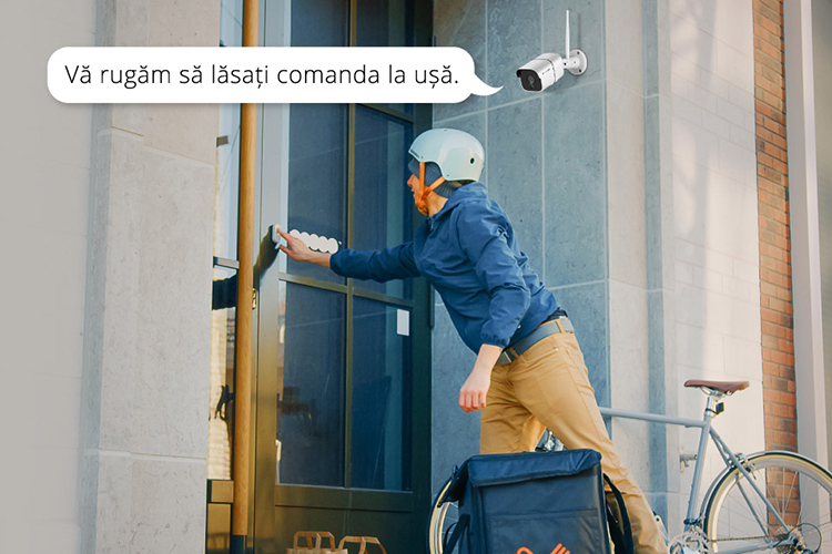 Comunicare in ambele sensuri Camera de exterior cu microfon