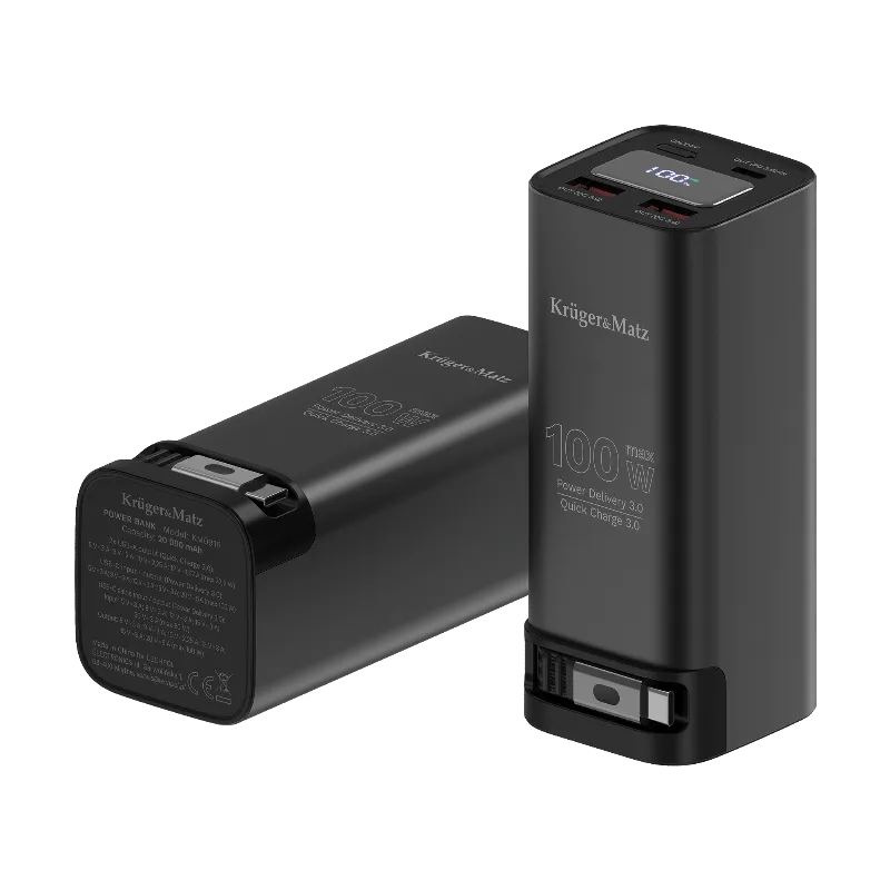 Power Bank 20000 MAH Li-Ion 100W QC PD Kruger&Matz