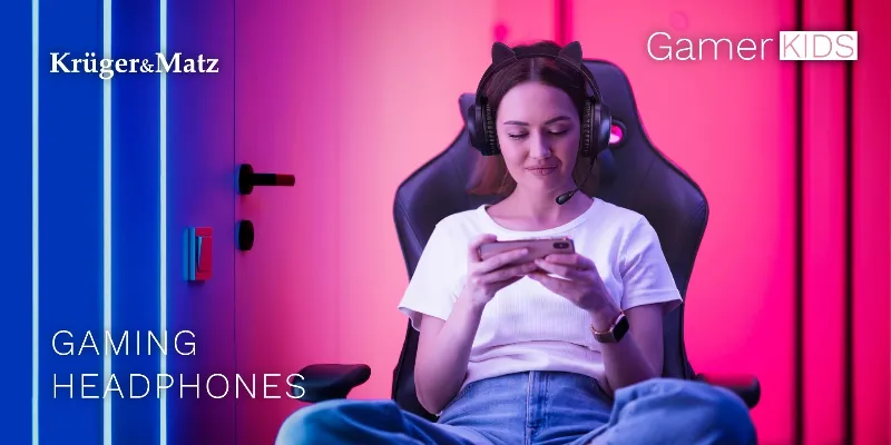 Casti Gamer Kids Kruger&Matz Roz