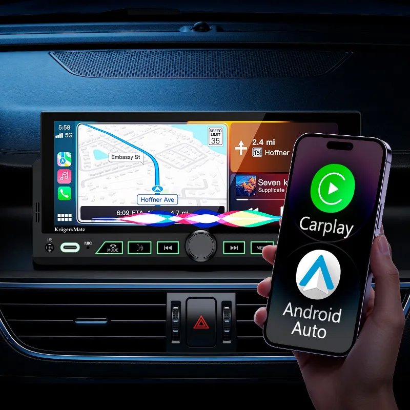 Player Auto 1 din 4X60W Carplay Androidauto Kruger&Matz