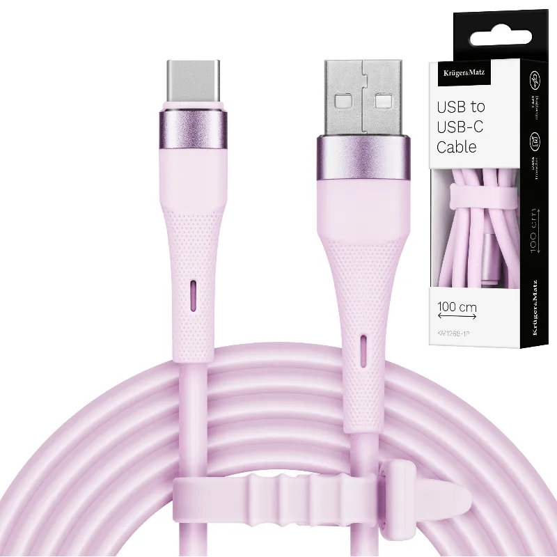 Cablu Silicon USB-USB Type C 1M Basic Kruger&Matz