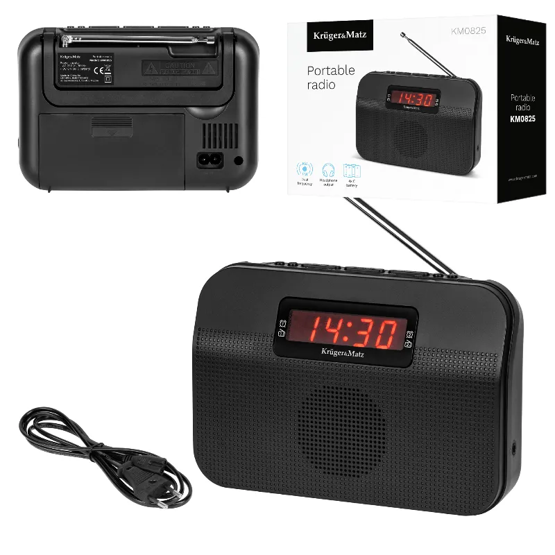 Radio AM FM Portabil cu Alarma Kruger&Matz