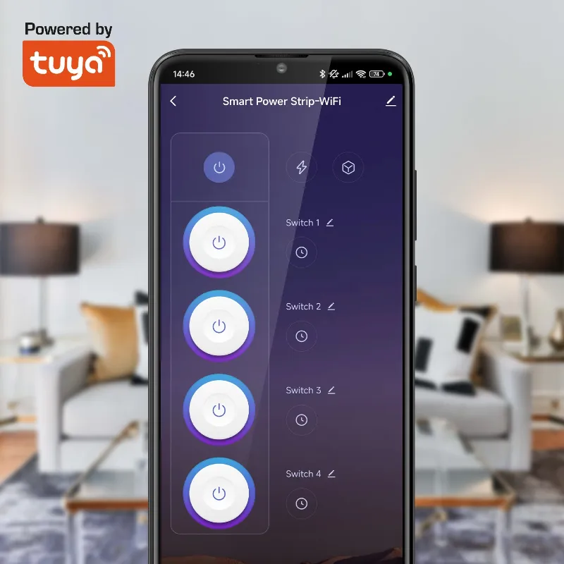 Prelungitor Smart 4 Prize Schuko 4 USB Connect P6 Tuya