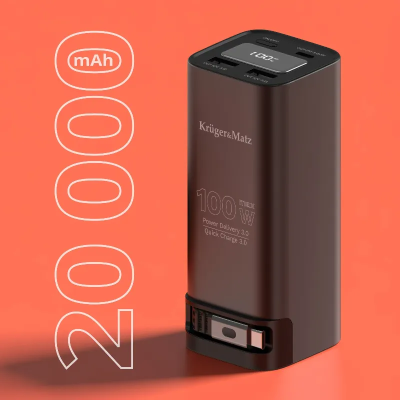 Power Bank 20000 MAH Li-Ion 100W QC PD Kruger&Matz
