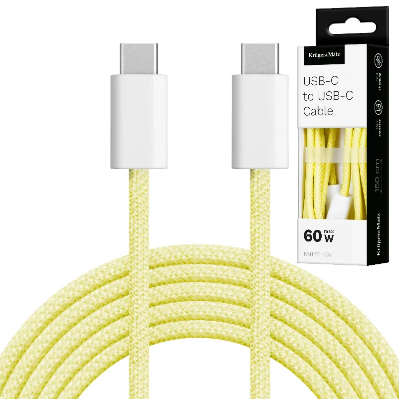Cablu USB Tip C - USB Tip C 60 W 1.5 M Kruger&Matz