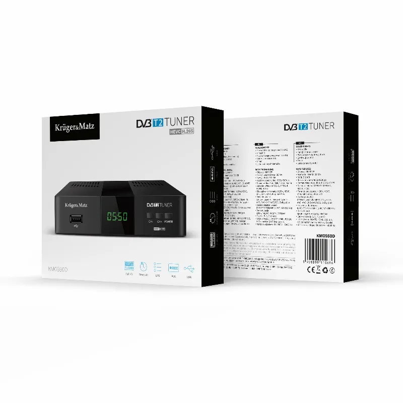 Tuner DVB-T2 H.265 HEVC Kruger&Matz