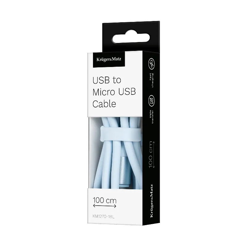 Cablu Silicon USB-Micro USB 1M Basic Kruger&Matz