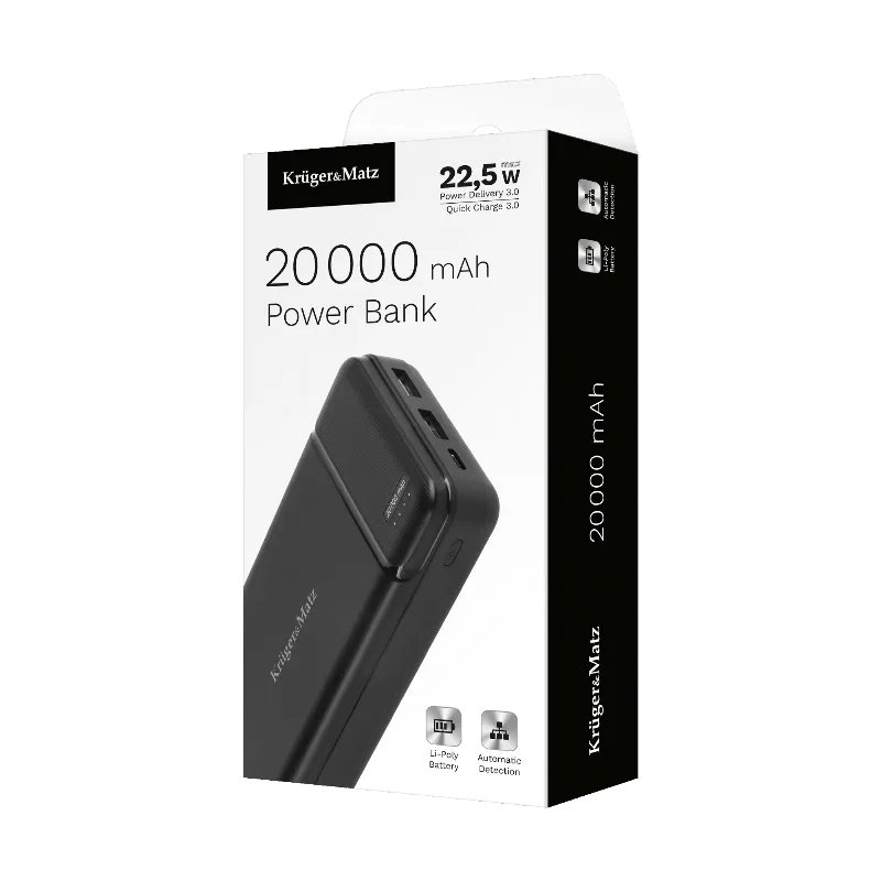 Power Bank 20000MAH Li-Pol QC 3.0 PD 3.0 Kruger&Matz