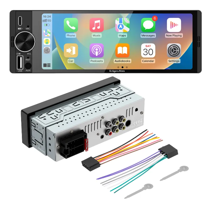Player Auto 1 din 4X60W Carplay Androidauto Kruger&Matz