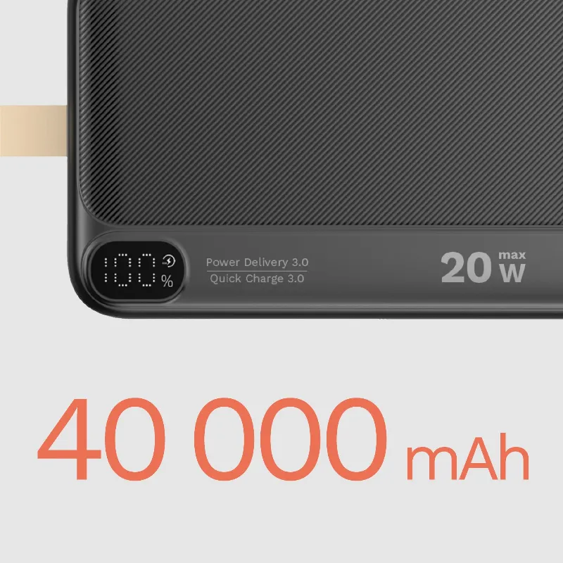 Power Bank 40000MAH Li-Ion QC PD Kruger&Matz