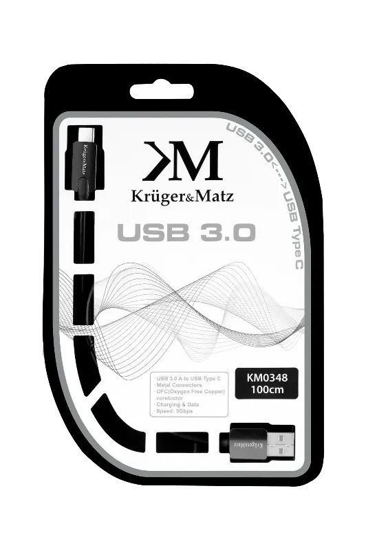 Cablu USB 3.0 Tata - USB Tata Tip C 1.0M Kruger&Matz