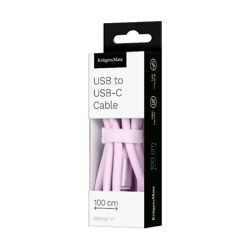 Cablu Silicon USB-USB Type C 1M Basic Kruger&Matz