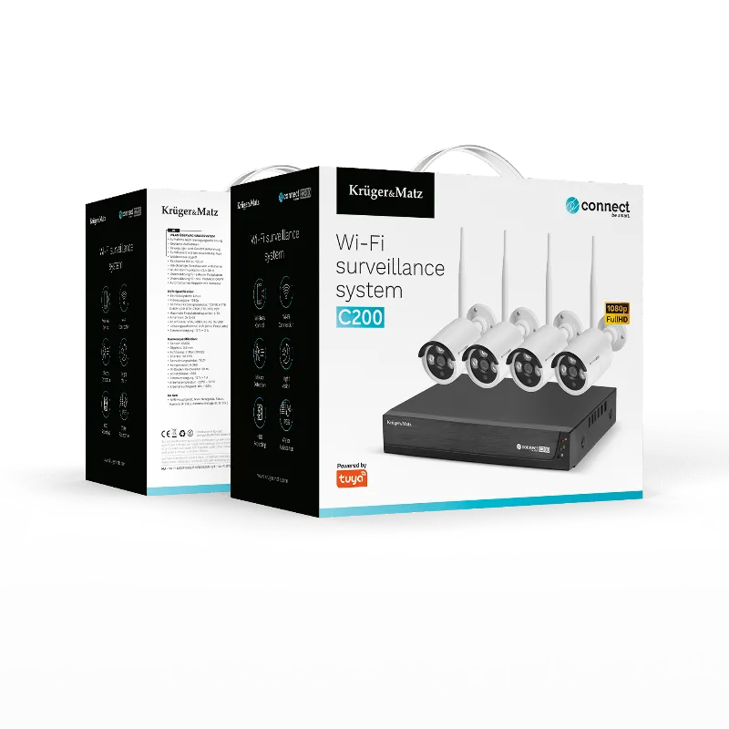 Set NVR Supraveghere Video Wifi 4 Camere Tuya C200