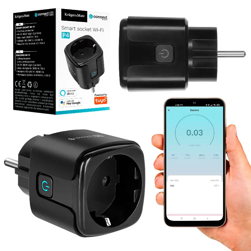 Priza Smart Wifi Connect P4 Tuya Kruger&Matz