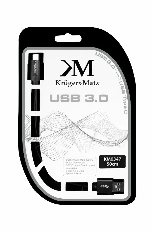 Cablu USB 3.0 Tata - USB Tata Tip C 0.5M Kruger&Matz